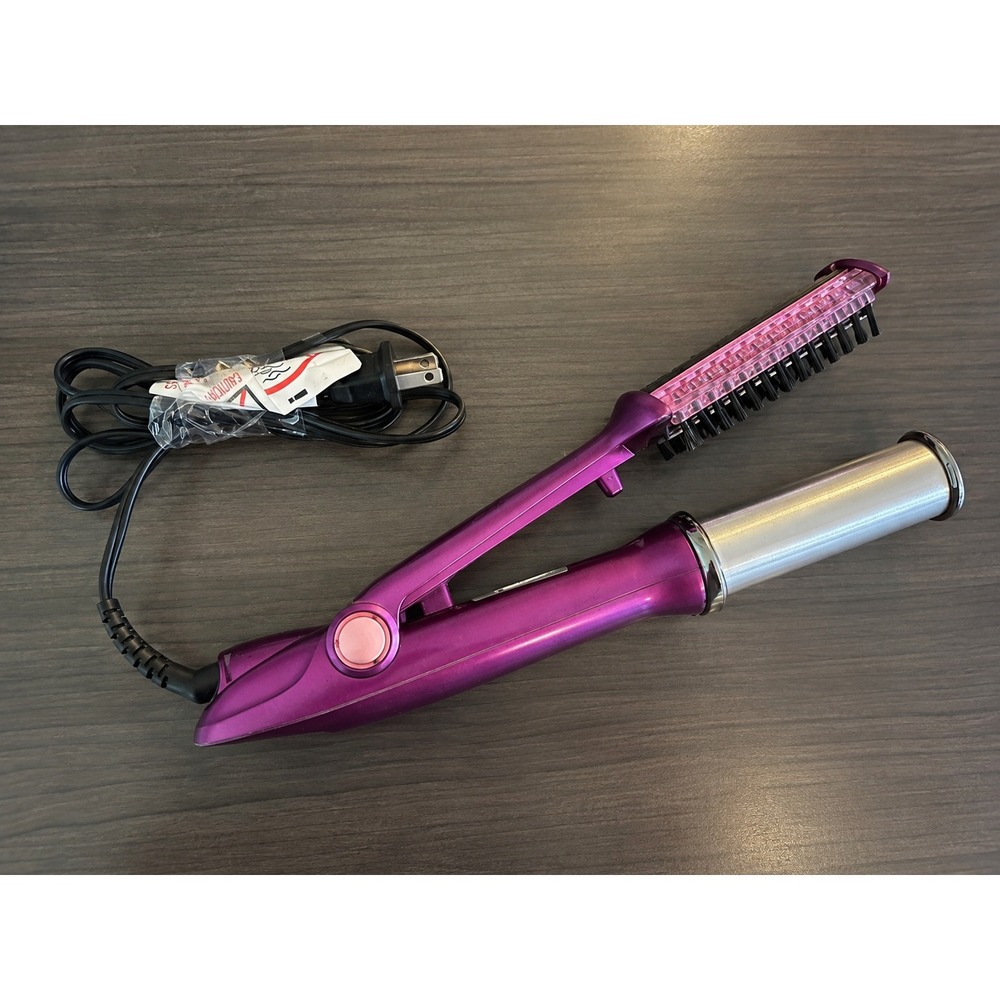 InStyler 2-Way Rotating Iron Purple Ceramic Barrel Hair Curler Straightener